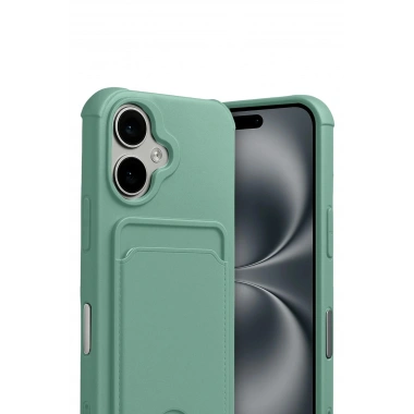 Mey İthalat®   iPhone 17 Kelvin Kartvizitli Silikon - Açık Yeşil