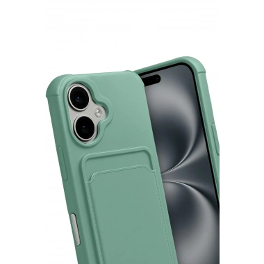 Mey İthalat®   iPhone 17 Kelvin Kartvizitli Silikon - Açık Yeşil