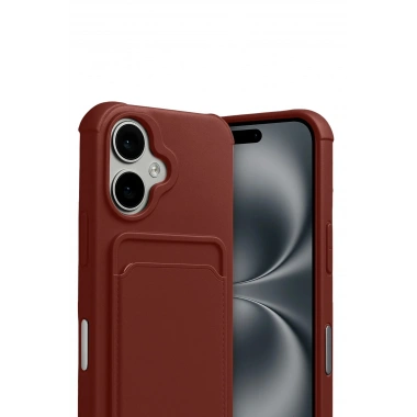 Mey İthalat®   iPhone 17 Kelvin Kartvizitli Silikon - Bordo