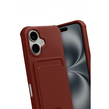 Mey İthalat®   iPhone 17 Kelvin Kartvizitli Silikon - Bordo