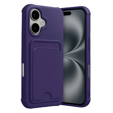 Mey İthalat®   iPhone 17 Kelvin Kartvizitli Silikon - Derin Mor