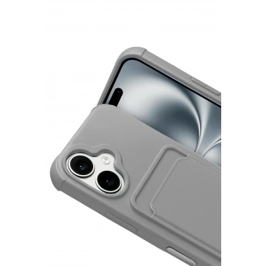 Mey İthalat®   iPhone 17 Kelvin Kartvizitli Silikon - Gri