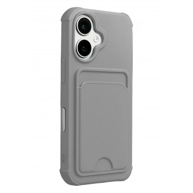 Mey İthalat®   iPhone 17 Kelvin Kartvizitli Silikon - Gri