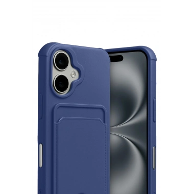 Mey İthalat®   iPhone 17 Kelvin Kartvizitli Silikon - Lacivert