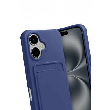 Mey İthalat®   iPhone 17 Kelvin Kartvizitli Silikon - Lacivert