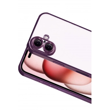 Mey İthalat®   iPhone 17  Lensli Silikon - Açık Mor