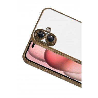 Mey İthalat®   iPhone 17  Lensli Silikon - Çöl Titanyum