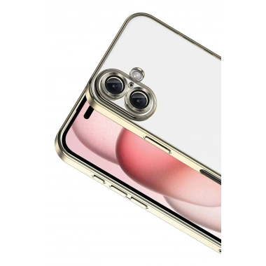 Mey İthalat®   iPhone 17  Lensli Silikon - Gold