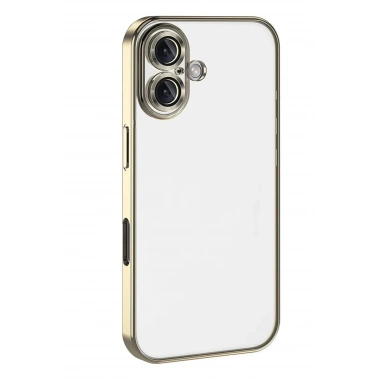 Mey İthalat®   iPhone 17  Lensli Silikon - Gold
