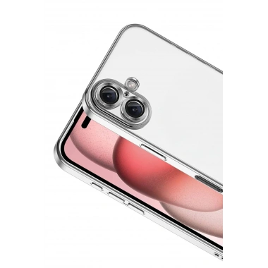 Mey İthalat®   iPhone 17  Lensli Silikon - Gümüş