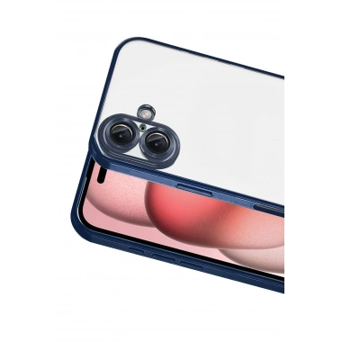 Mey İthalat®   iPhone 17  Lensli Silikon - Lacivert