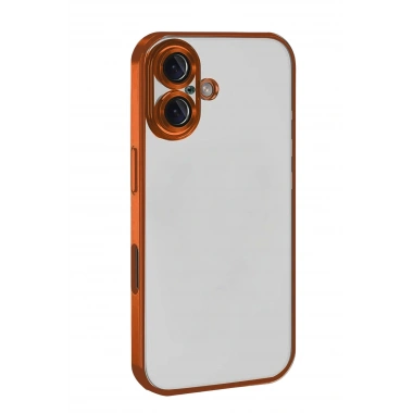 Mey İthalat®   iPhone 17  Lensli Silikon - Turuncu