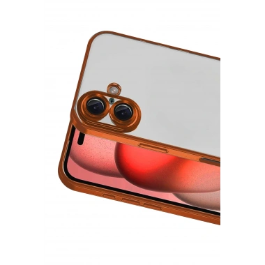 Mey İthalat®   iPhone 17  Lensli Silikon - Turuncu