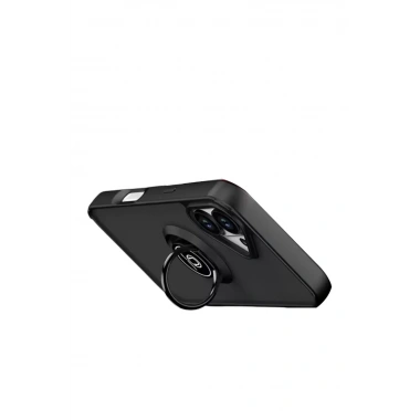 Mey İthalat®   iPhone 17 Montreal Yüzüklü Silikon Kapak - Siyah