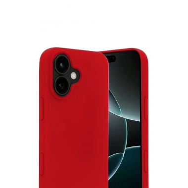 Mey İthalat®   iPhone 17 Nano içi Kadife Silikon - Kırmızı