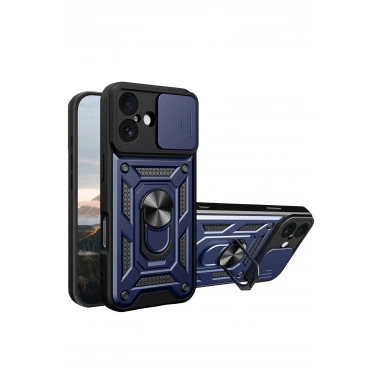 Mey İthalat®   iPhone 17 Pars Lens Yüzüklü Silikon - Lacivert
