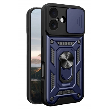Mey İthalat®   iPhone 17 Pars Lens Yüzüklü Silikon - Lacivert