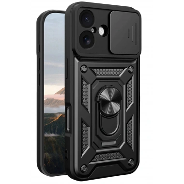 Mey İthalat®   iPhone 17 Pars Lens Yüzüklü Silikon - Siyah