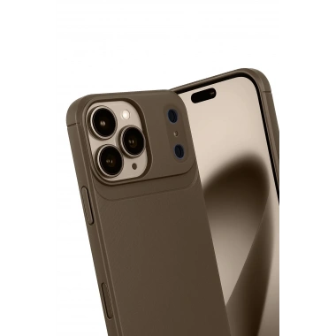Mey İthalat®   iPhone 17 Pro Auto Focus Karbon Kapak - Kahverengi