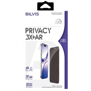 Mey İthalat®   iPhone 17 Pro Bilvis 3X AR Hayalet Cam Ekran Koruyucu - Siyah