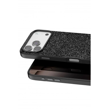 Mey İthalat® iPhone 17 Pro Bright Simli Kapak - Siyah