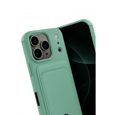 Mey İthalat®   iPhone 17 Pro Kelvin Kartvizitli Silikon - Açık Yeşil