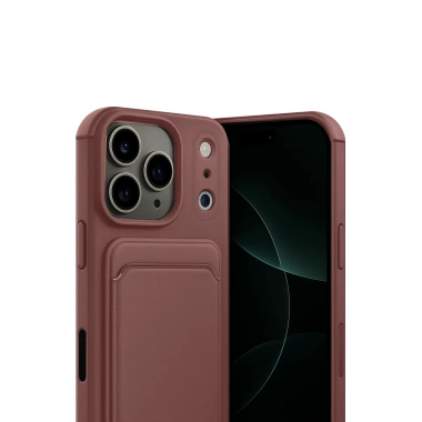 Mey İthalat®   iPhone 17 Pro Kelvin Kartvizitli Silikon - Bordo