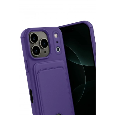 Mey İthalat®   iPhone 17 Pro Kelvin Kartvizitli Silikon - Derin Mor