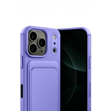 Mey İthalat®   iPhone 17 Pro Kelvin Kartvizitli Silikon - Lila