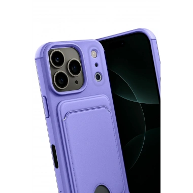 Mey İthalat®   iPhone 17 Pro Kelvin Kartvizitli Silikon - Lila