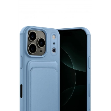 Mey İthalat®   iPhone 17 Pro Kelvin Kartvizitli Silikon - Mavi