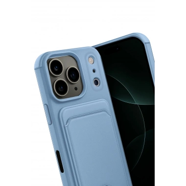 Mey İthalat®   iPhone 17 Pro Kelvin Kartvizitli Silikon - Mavi