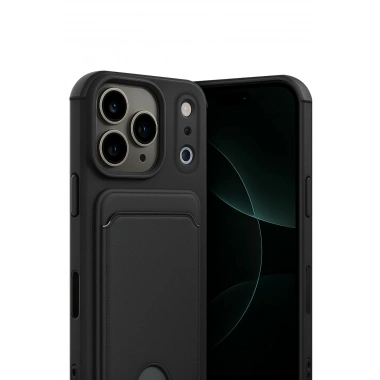 Mey İthalat®   iPhone 17 Pro Kelvin Kartvizitli Silikon - Siyah