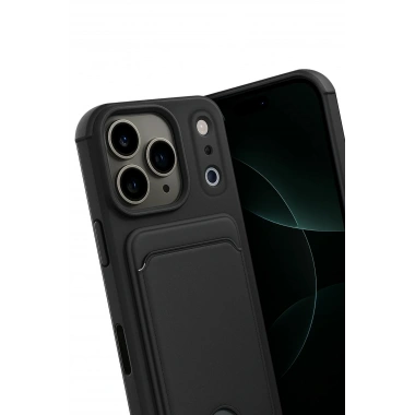 Mey İthalat®   iPhone 17 Pro Kelvin Kartvizitli Silikon - Siyah