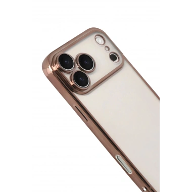 Mey İthalat®   iPhone 17 Pro  Lensli Silikon - Çöl Titanyum