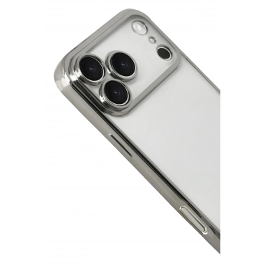 Mey İthalat®   iPhone 17 Pro  Lensli Silikon - Gümüş