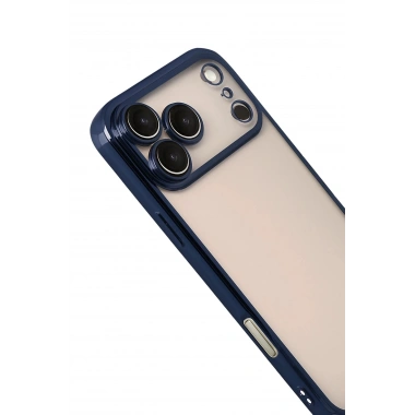 Mey İthalat®   iPhone 17 Pro  Lensli Silikon - Lacivert
