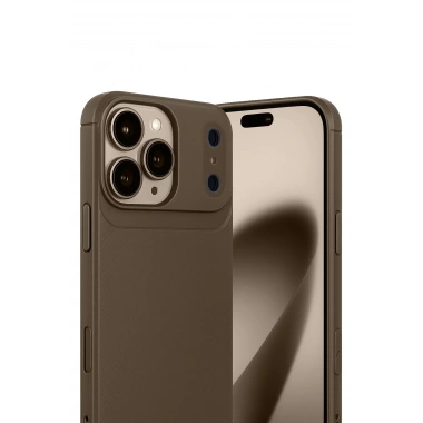 Mey İthalat®   iPhone 17 Pro Max Auto Focus Karbon Kapak - Kahverengi