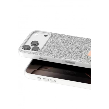 Mey İthalat® iPhone 17 Pro Max Bright Simli Kapak - Beyaz