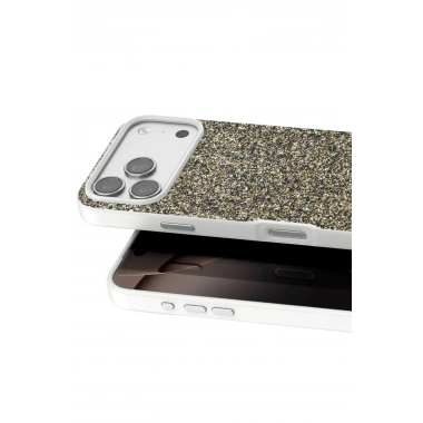 Mey İthalat®   iPhone 17 Pro Max Bright Simli Kapak - Çöl Titanyum