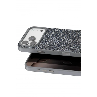 Mey İthalat® iPhone 17 Pro Max Bright Simli Kapak - Gümüş