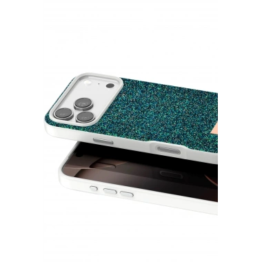 Mey İthalat®   iPhone 17 Pro Max Bright Simli Kapak - Koyu Yeşil