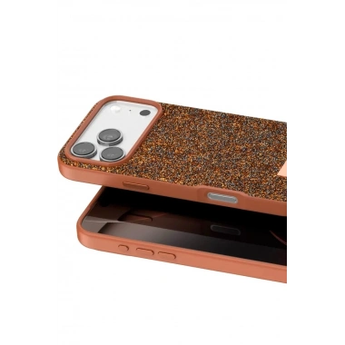Mey İthalat® iPhone 17 Pro Max Bright Simli Kapak - Turuncu