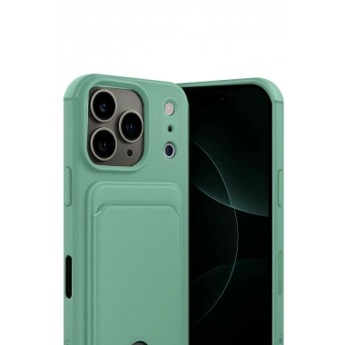Mey İthalat®   iPhone 17 Pro Max Kelvin Kartvizitli Silikon - Açık Yeşil
