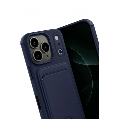 Mey İthalat®   iPhone 17 Pro Max Kelvin Kartvizitli Silikon - Lacivert