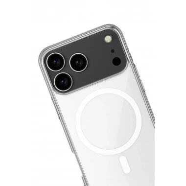 Mey İthalat®  iPhone 17 Pro Max Kılıf Magneticsafe Şeffaf Silikon - Şeffaf