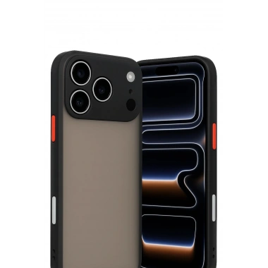 Mey İthalat®  iPhone 17 Pro Max Kılıf Montreal Silikon Kapak - Siyah