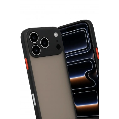 Mey İthalat®  iPhone 17 Pro Max Kılıf Montreal Silikon Kapak - Siyah