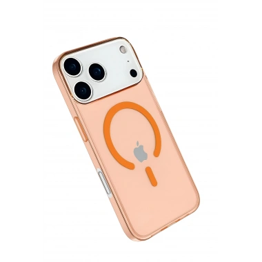 Mey İthalat® iPhone 17 Pro Max Kılıf Pc Real Magsafe Kapak - Turuncu