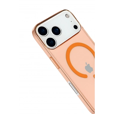 Mey İthalat® iPhone 17 Pro Max Kılıf Pc Real Magsafe Kapak - Turuncu